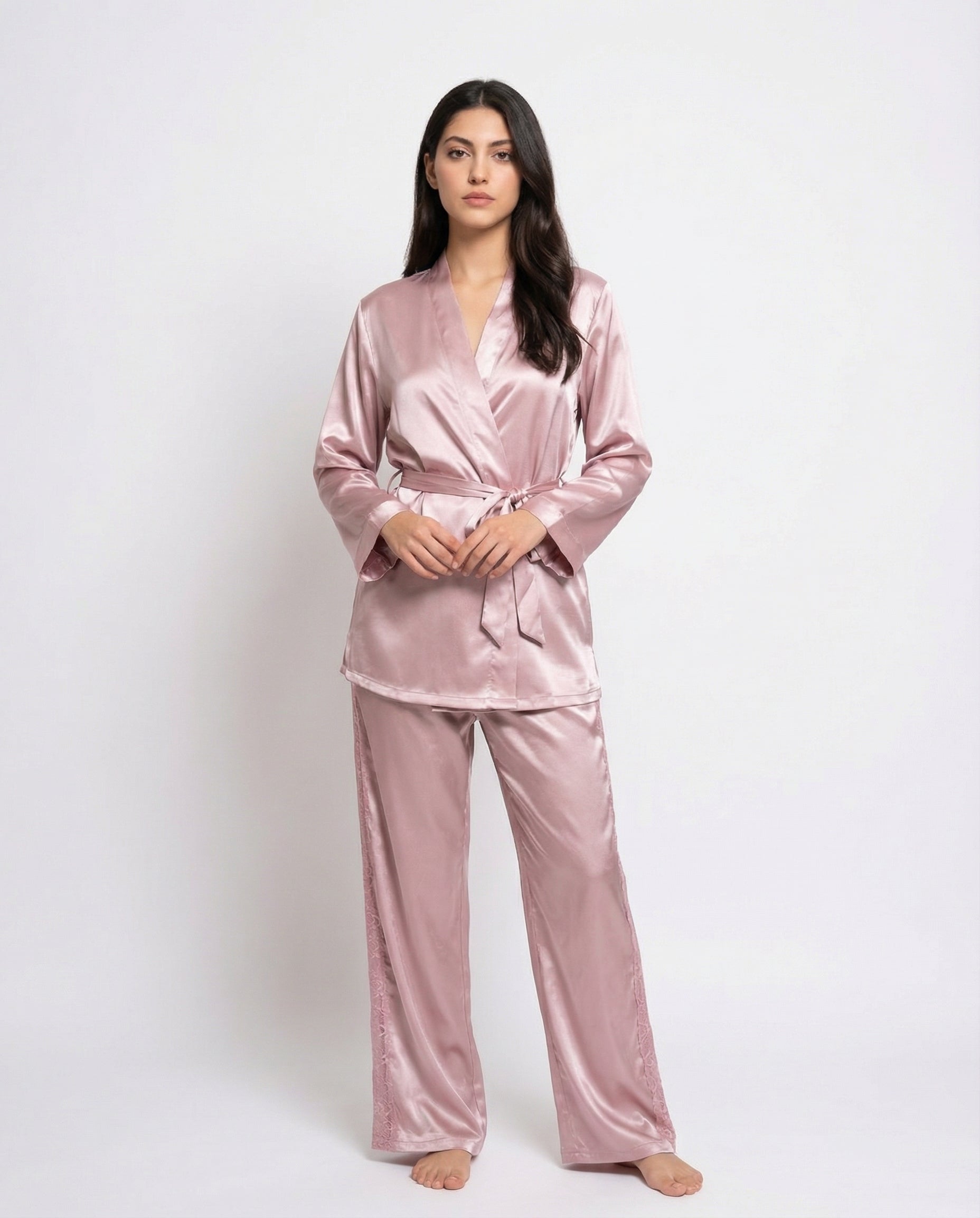 Silk PJ Set - Silk Lounge - Champagne