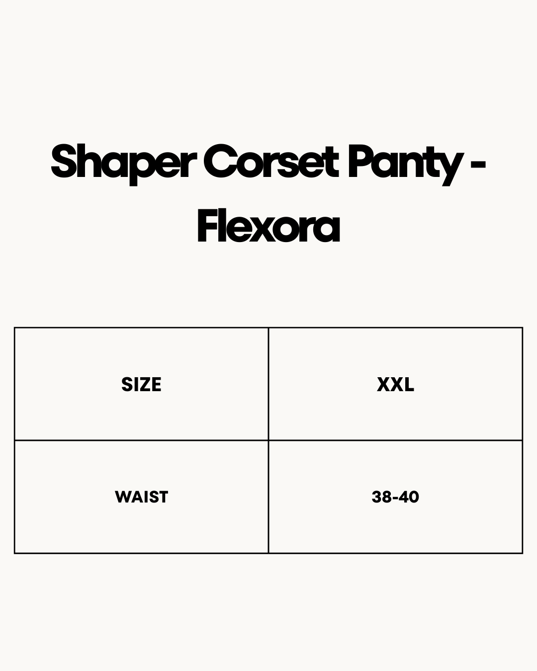 Size Chart for Shaper Corset Panty - Flexora