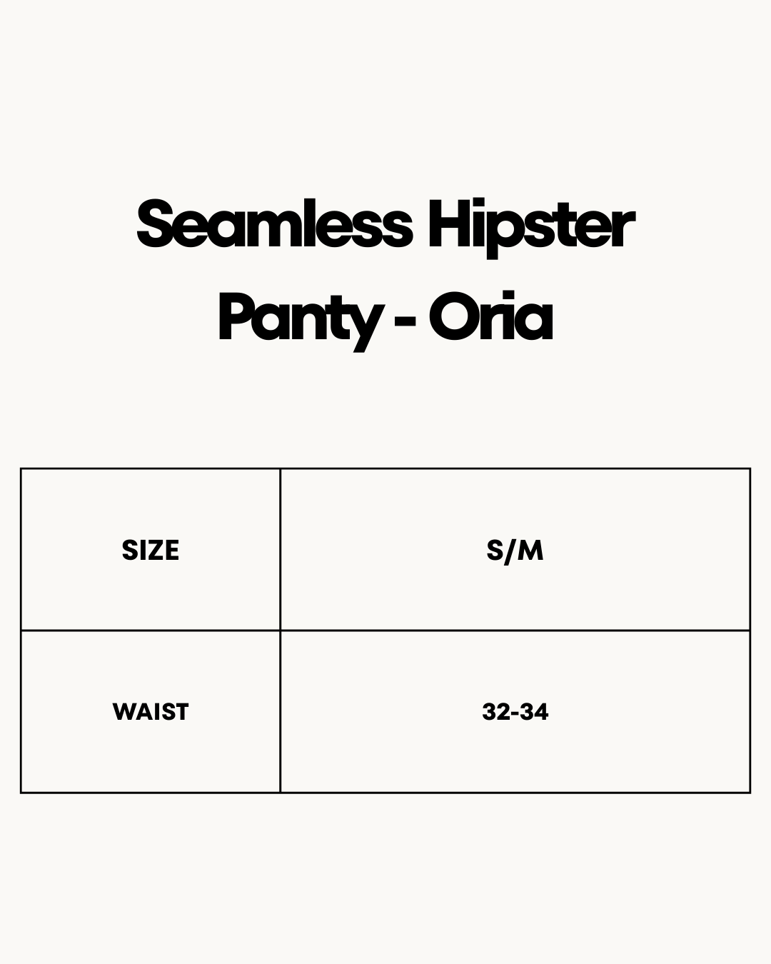 Size Chart for Seamless Hipster Panty - Butbedrl