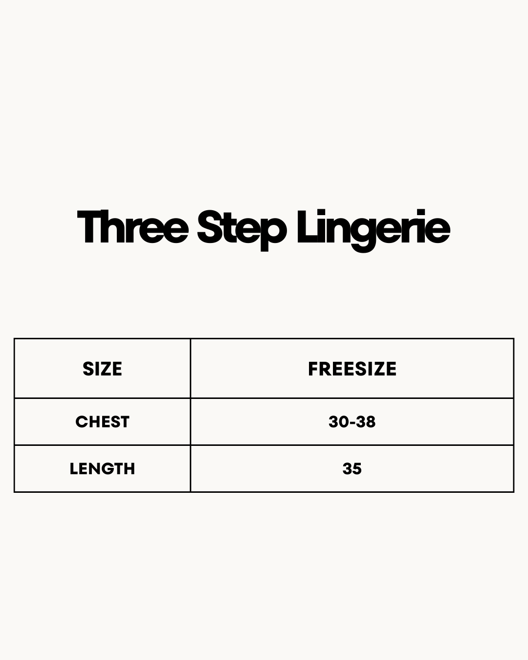 Size Chart for Three Step Lingerie