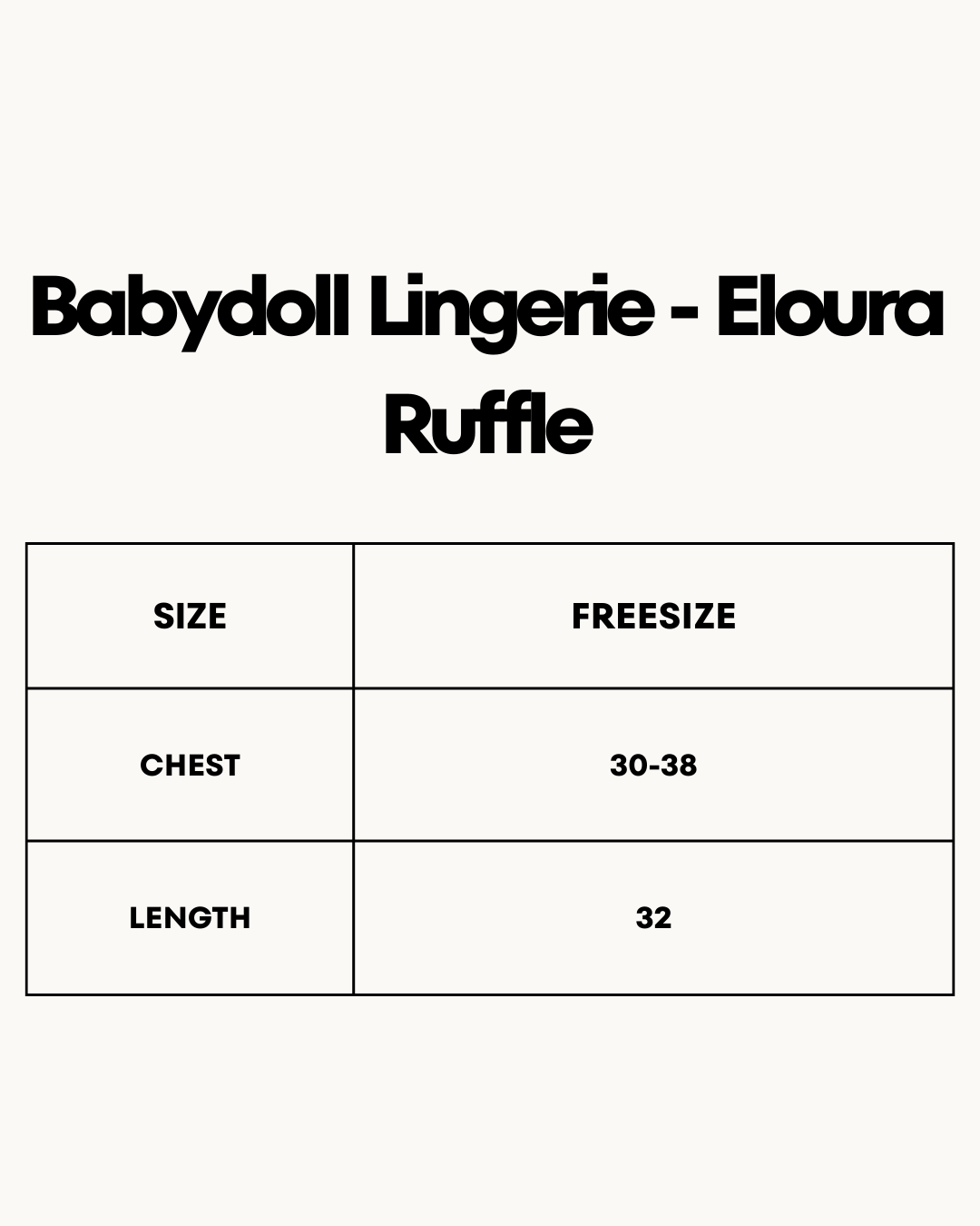 Size Chart for Babydoll Lingerie  -  Eloura Ruffle