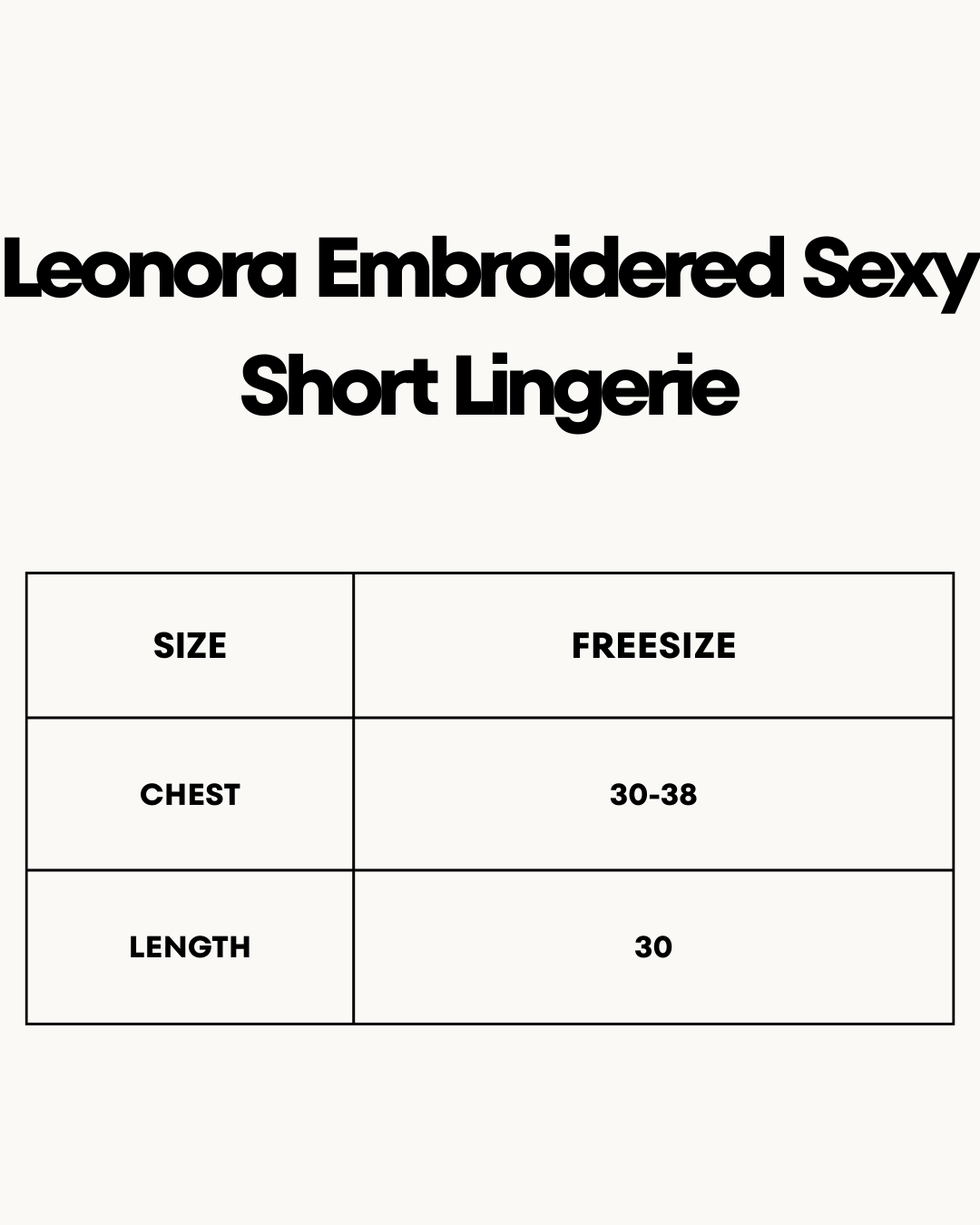 Size Chart for Leonora Embroidered Sexy Short Lingerie