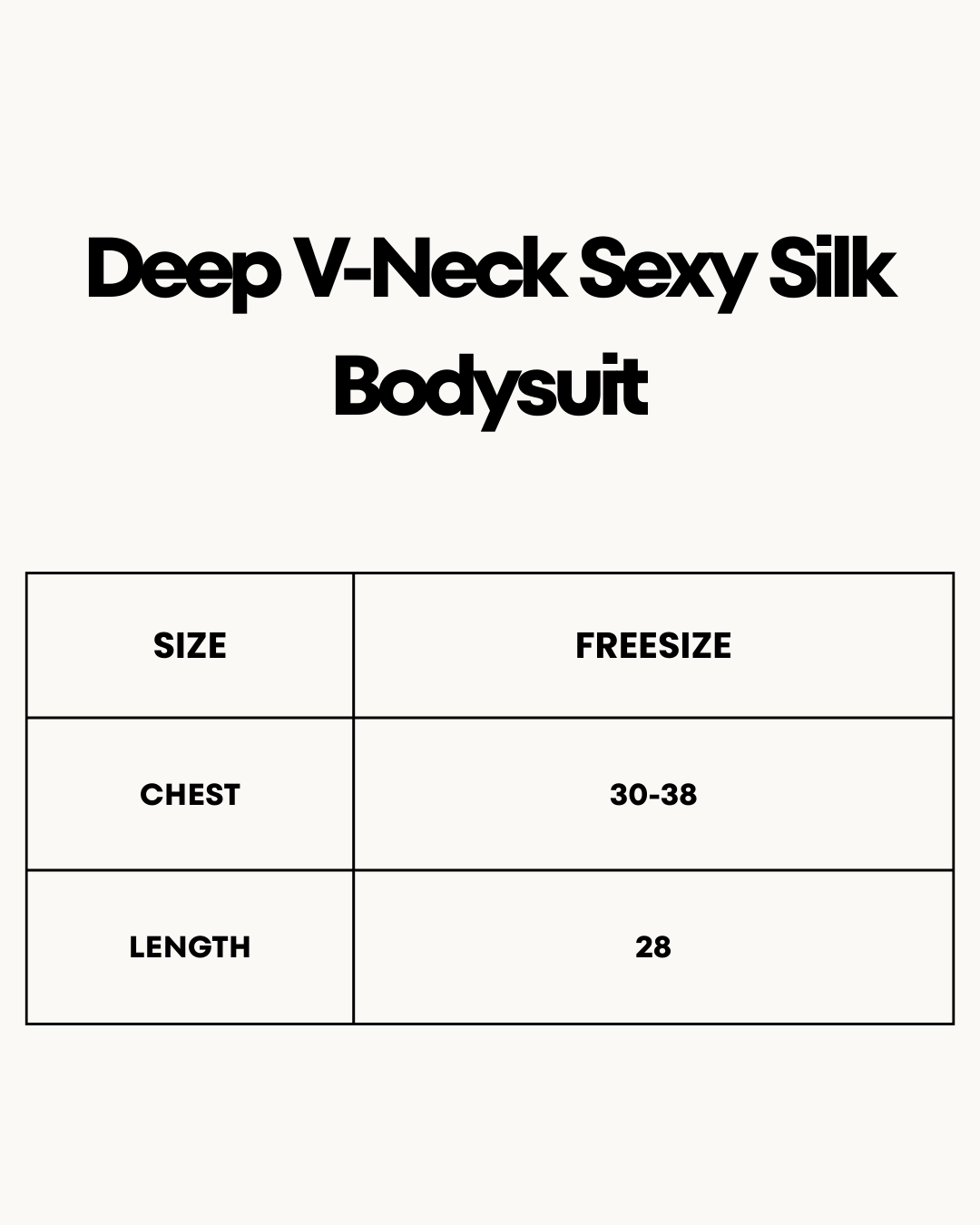 Size Chart for Deep V-Neck Sexy Silk Bodysuit