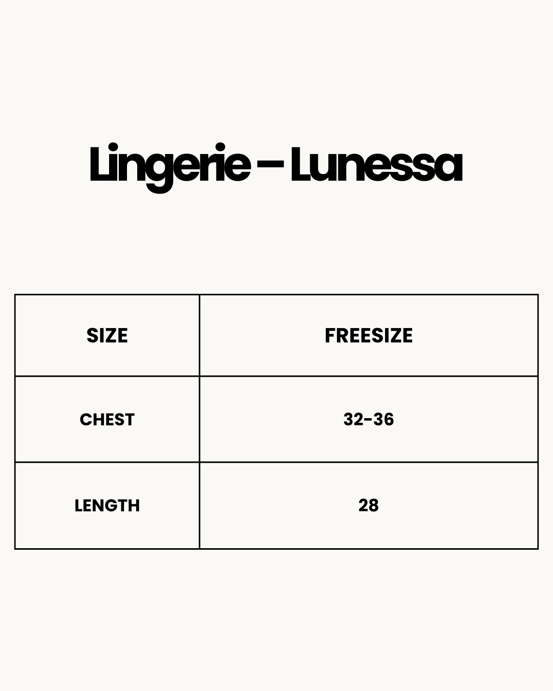 Size Chart for Lingerie – Lunessa