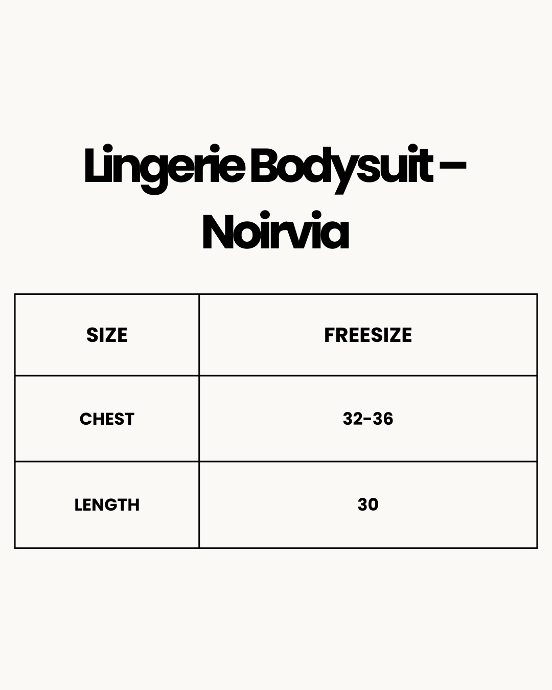 Size Chart for Lingerie Bodysuit – Noirvia