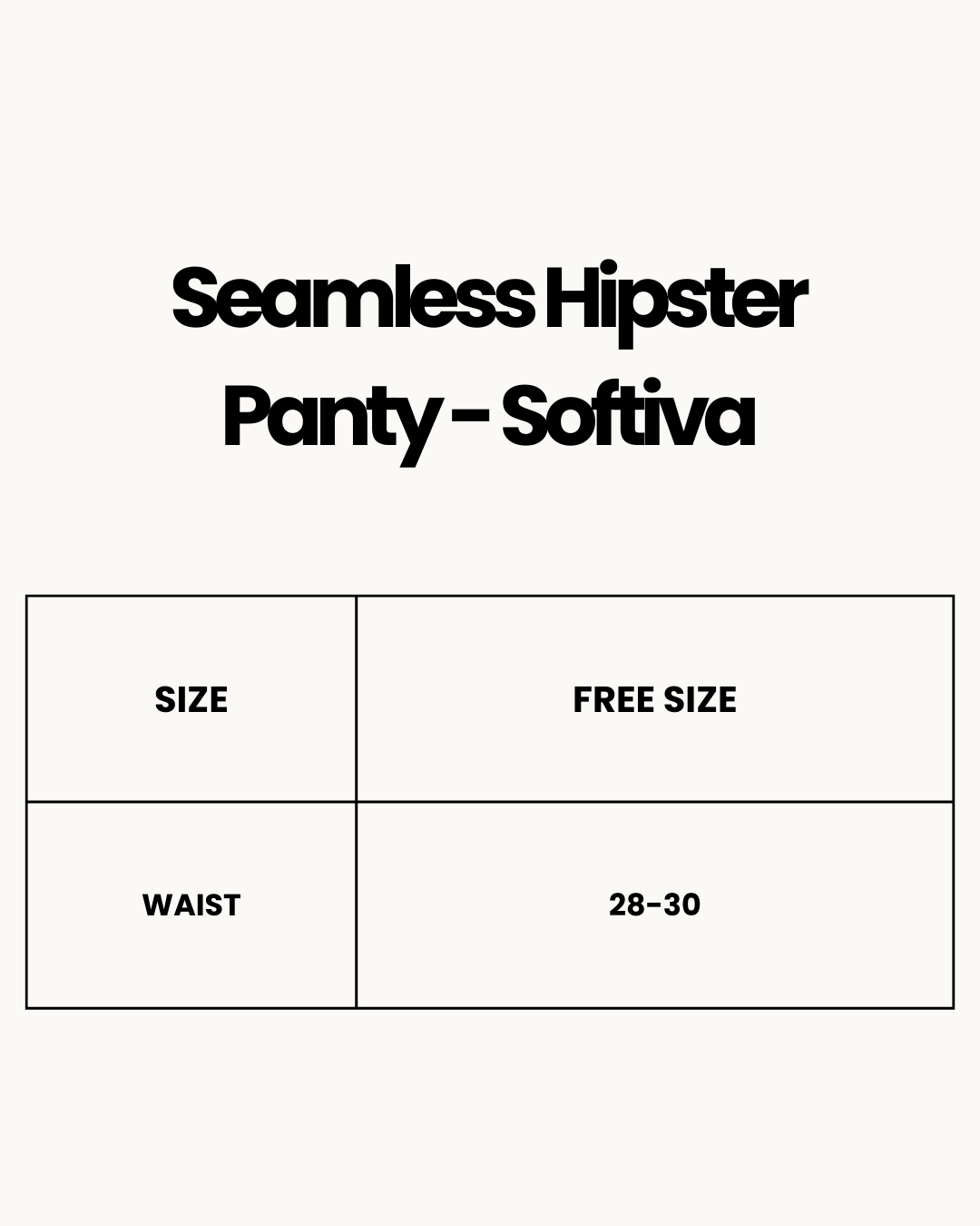 Size Chart for Seamless Hipster Panty - Softiva
