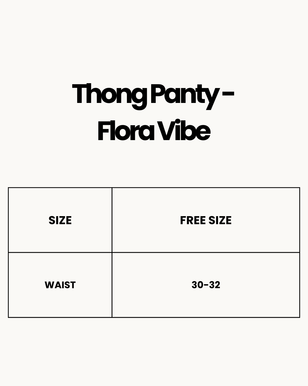 Size Chart for Thong Panty - Flora Vibe
