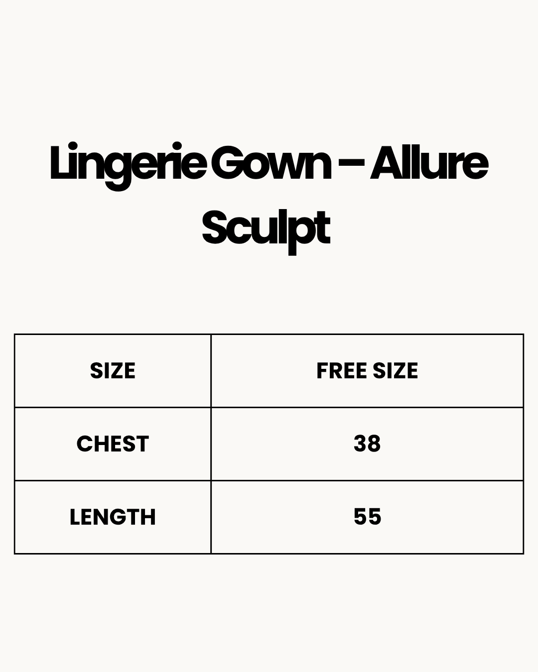 Size Chart for Lingerie Gown – Allure Sculpt - Red