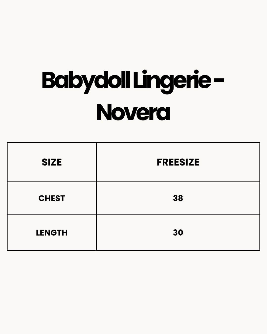 Size Chart for Babydoll Lingerie - Zarela - Maroon