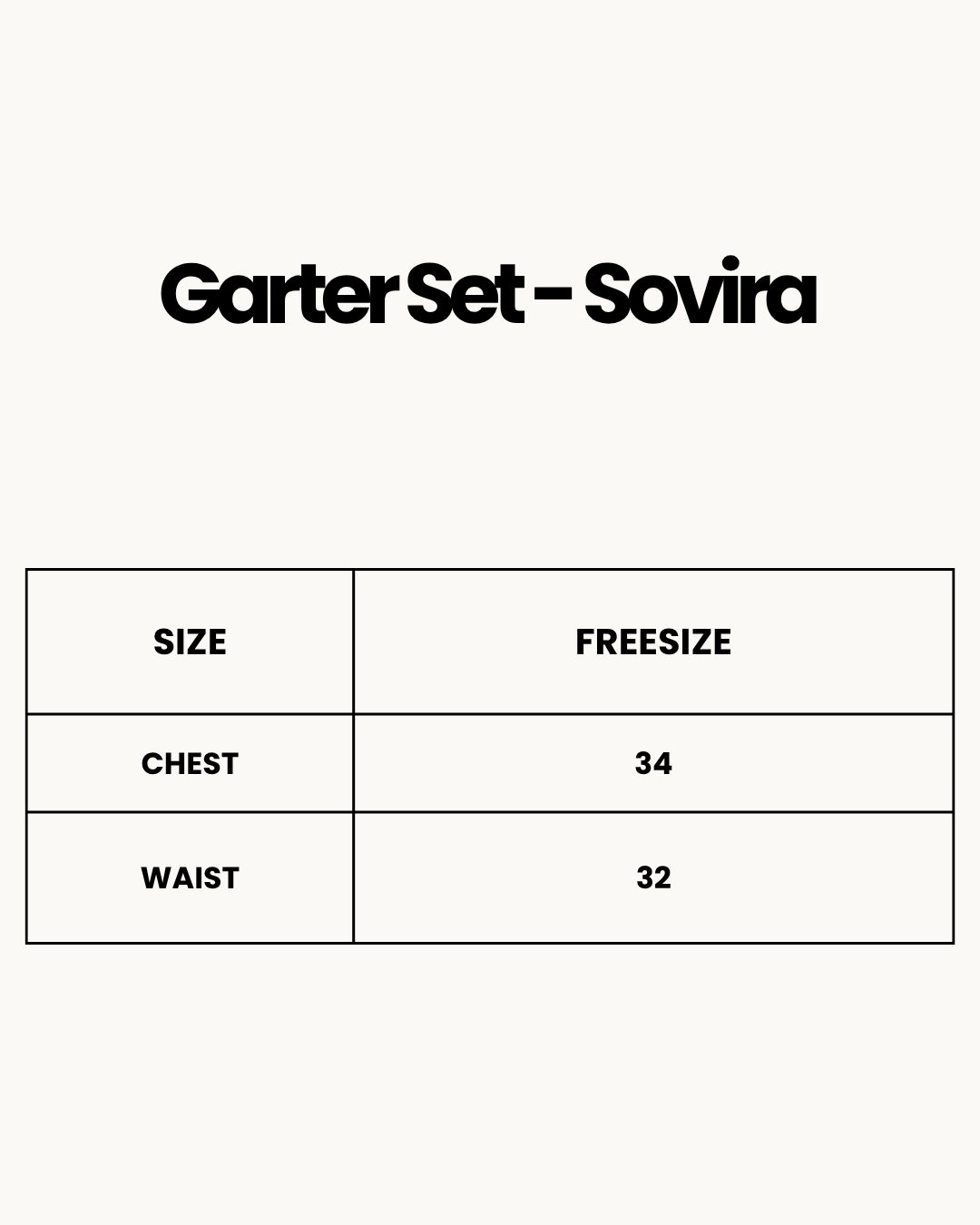 Size Chart for Garter Set - Sovira - Black