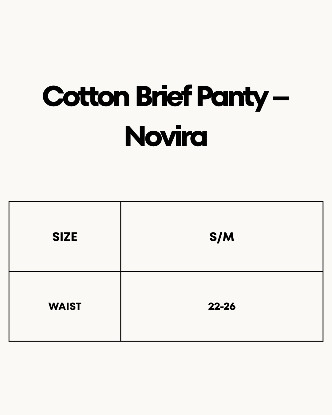 Size Chart for Cotton Brief Panty – Novira - Pink