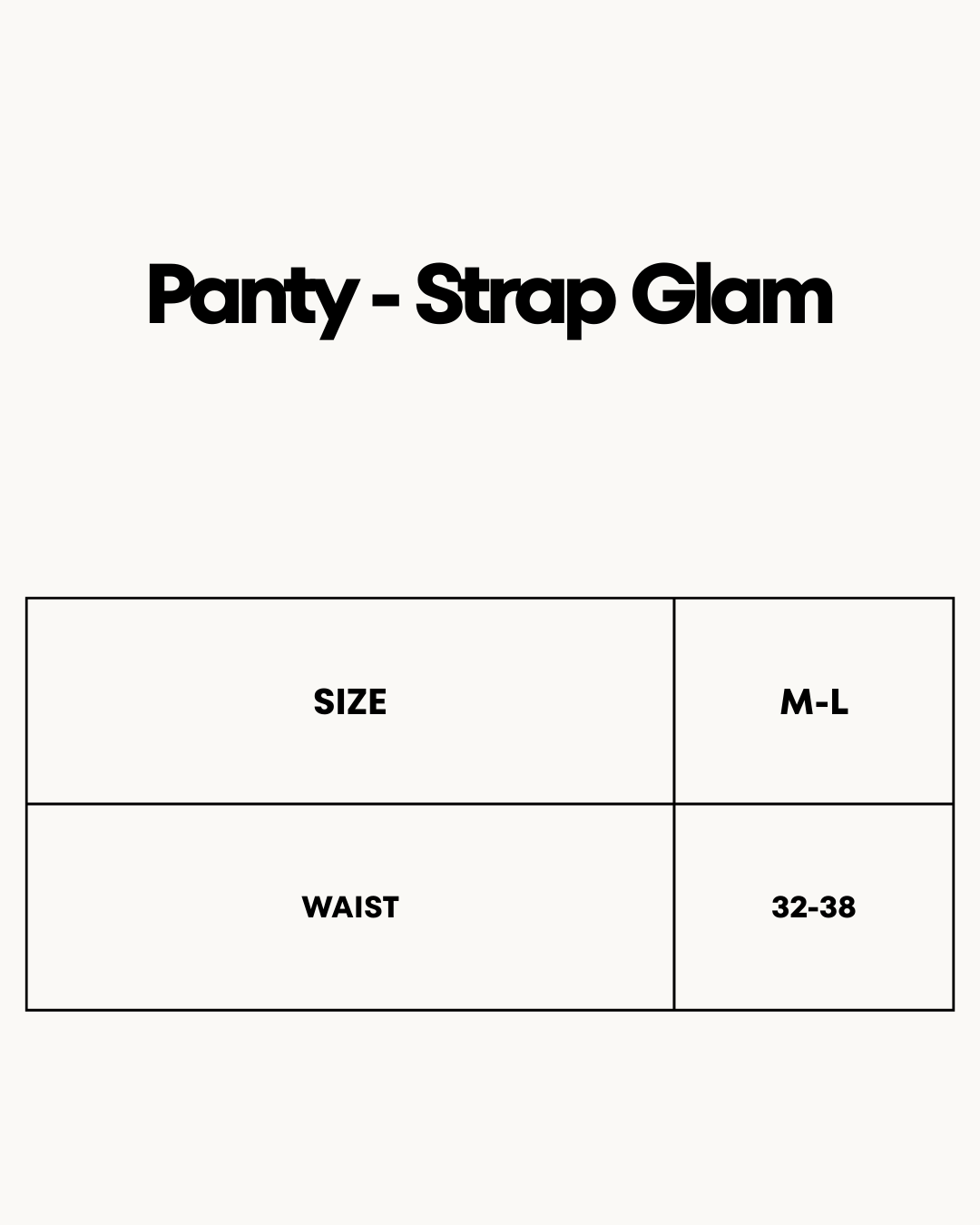 Size Chart for Panty - Strap Glam