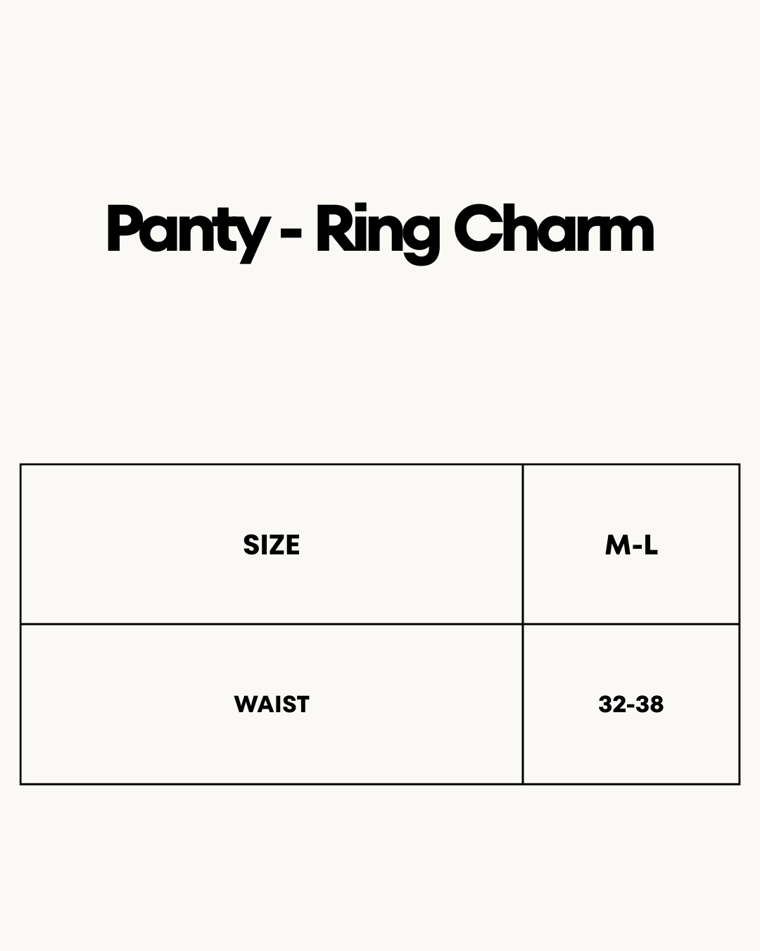 Size Chart for Panty - Ring Charm