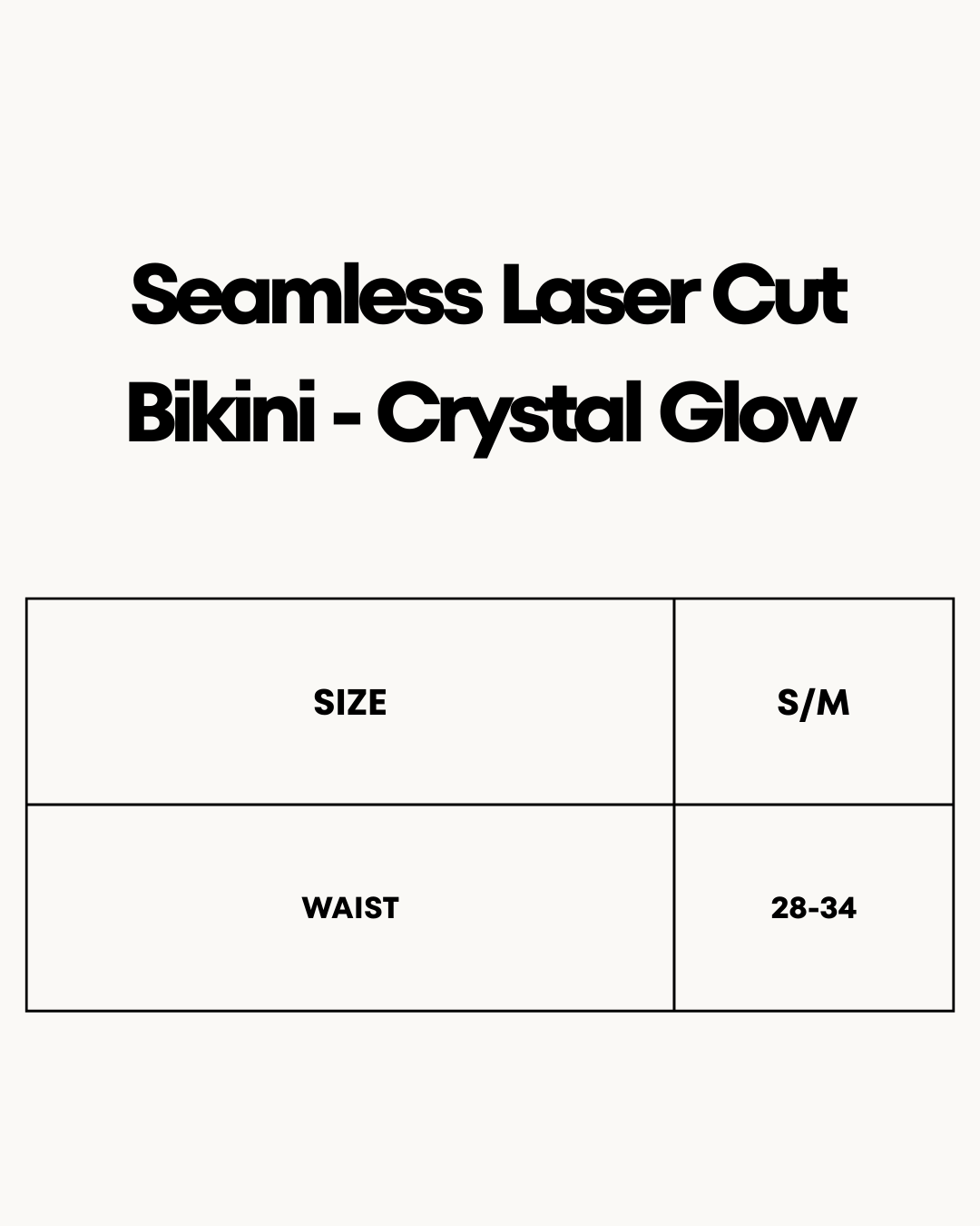 Size Chart for Seamless Laser Cut Bikini - Crystal Glow