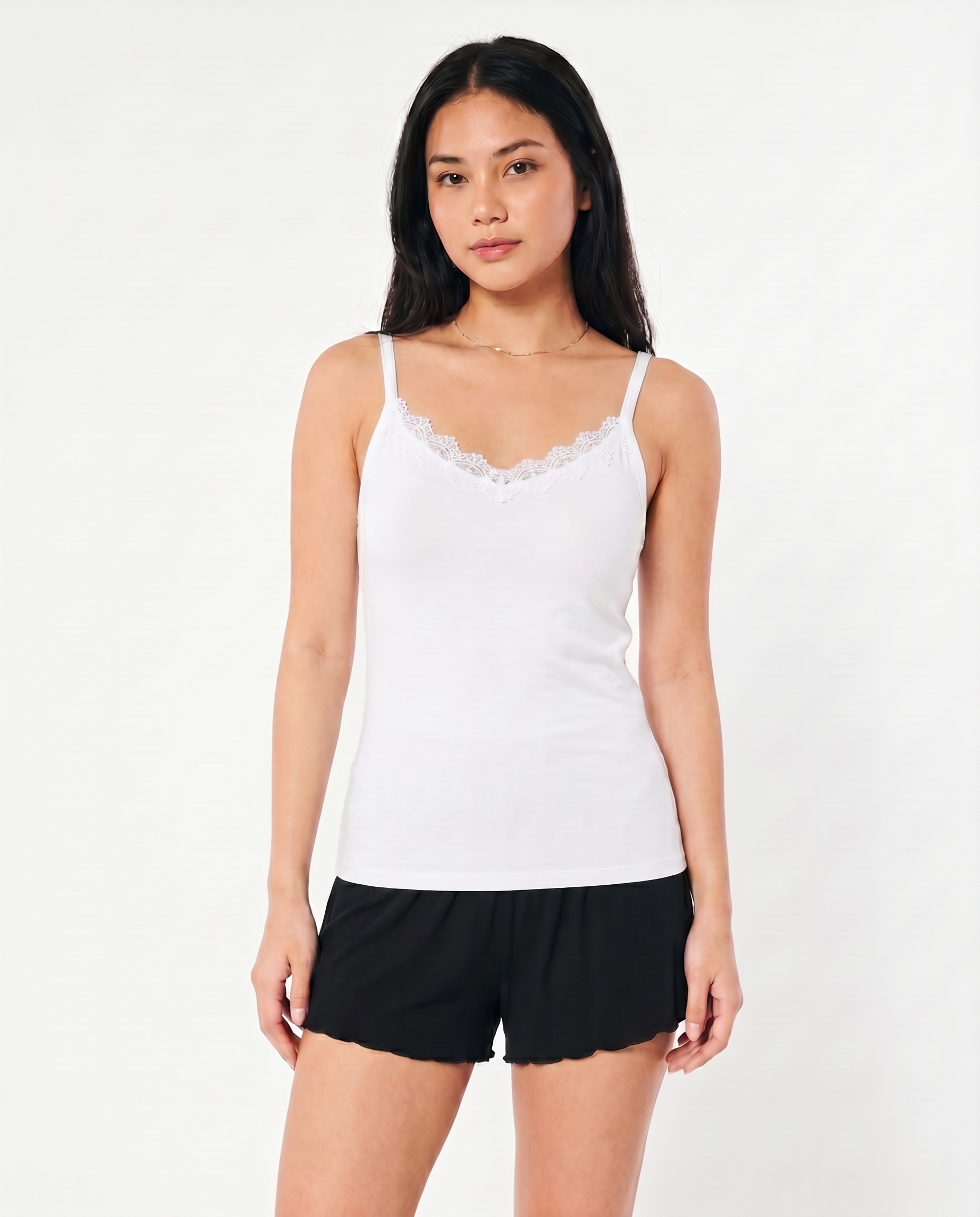Soft Cotton Camisole - Daisy - White