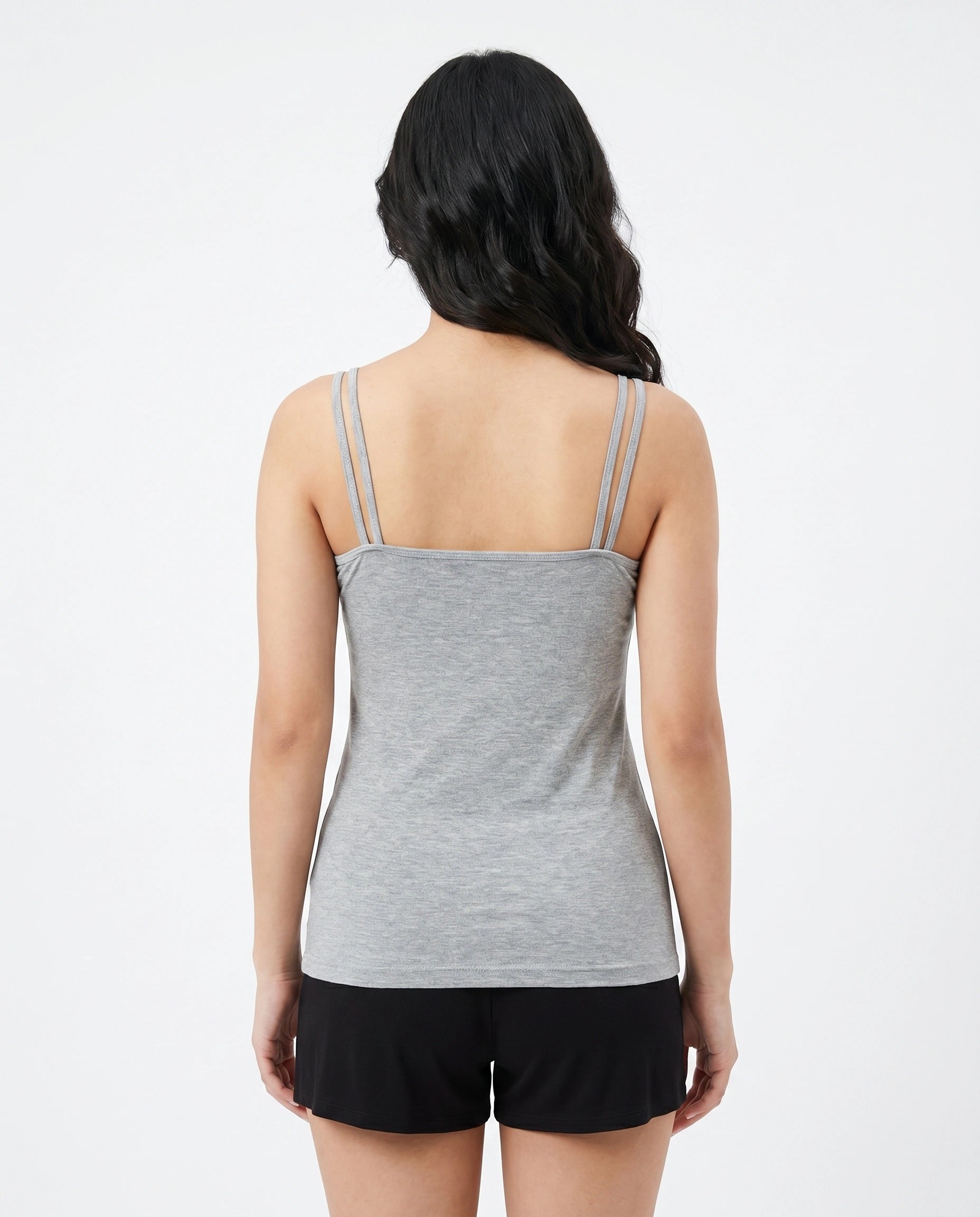 Soft Cotton Camisole - Daisy - Grey