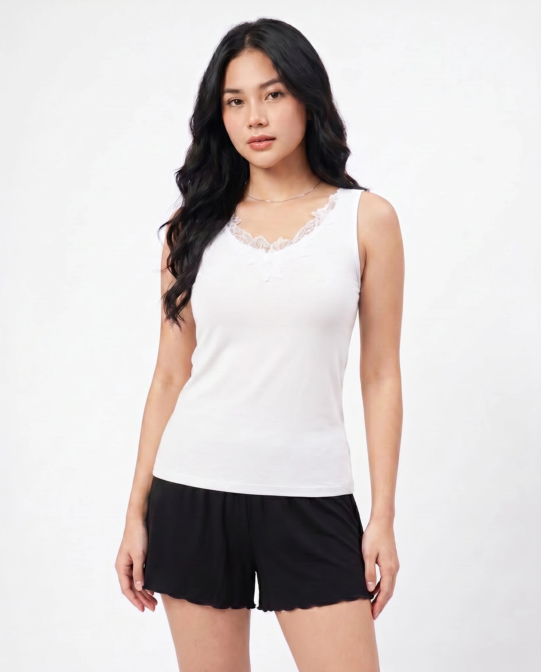 Soft Cotton Camisole - Embella - White
