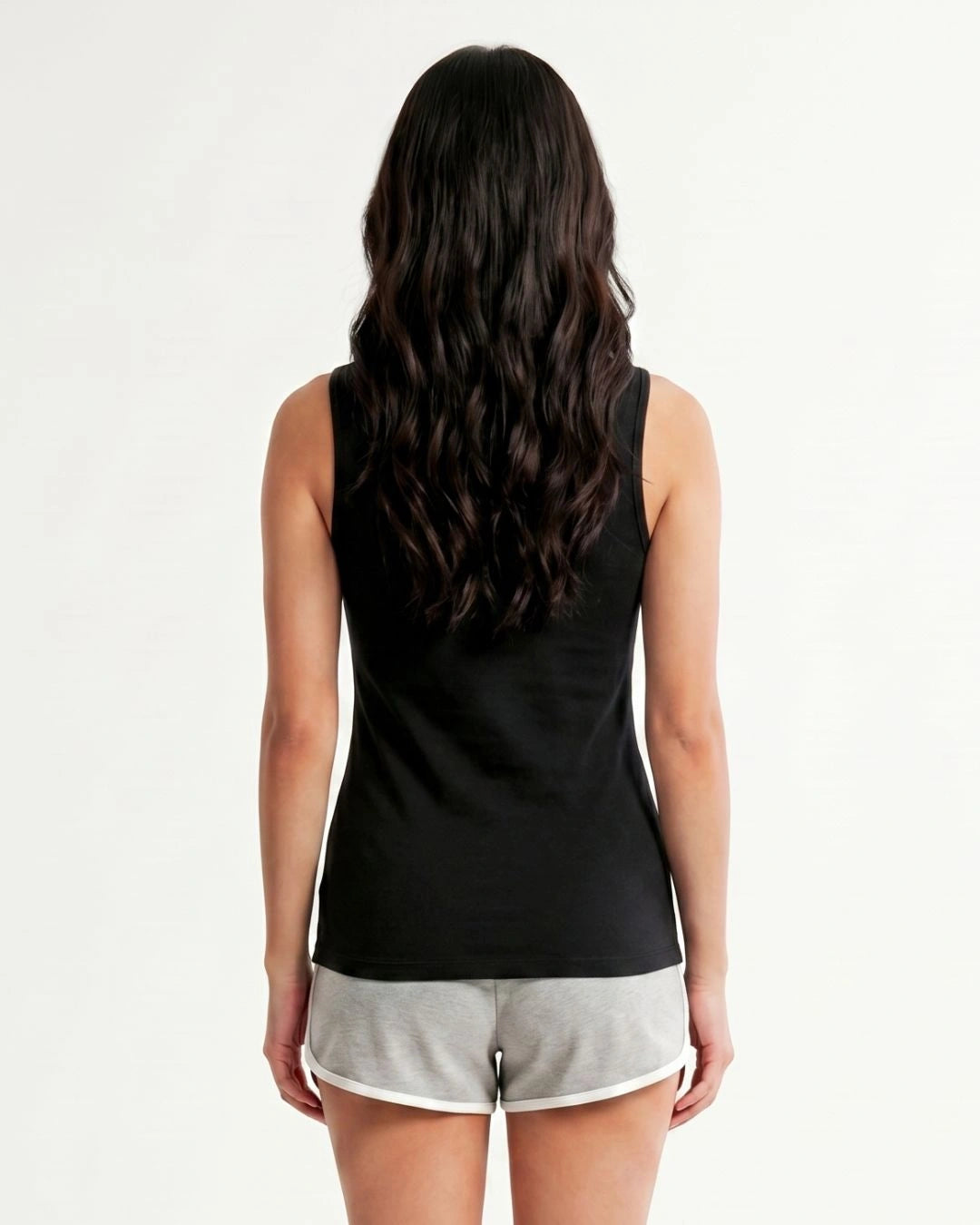 Soft Cotton Camisole - Wide Strap - Black