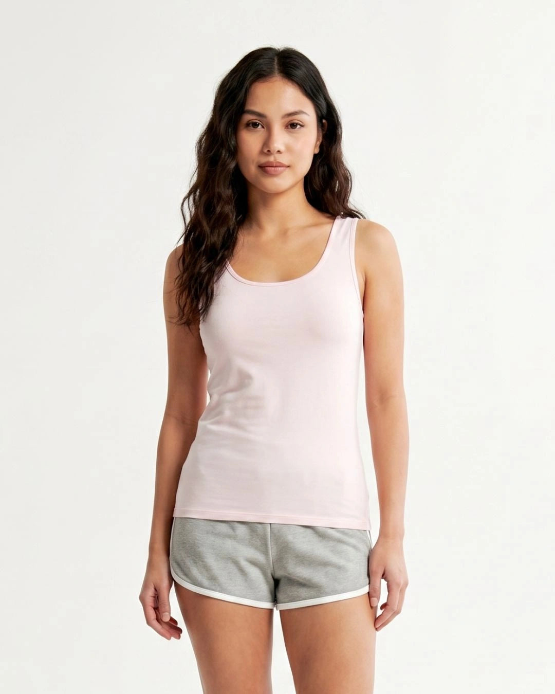 Soft Cotton Camisole - Wide Strap - Pink