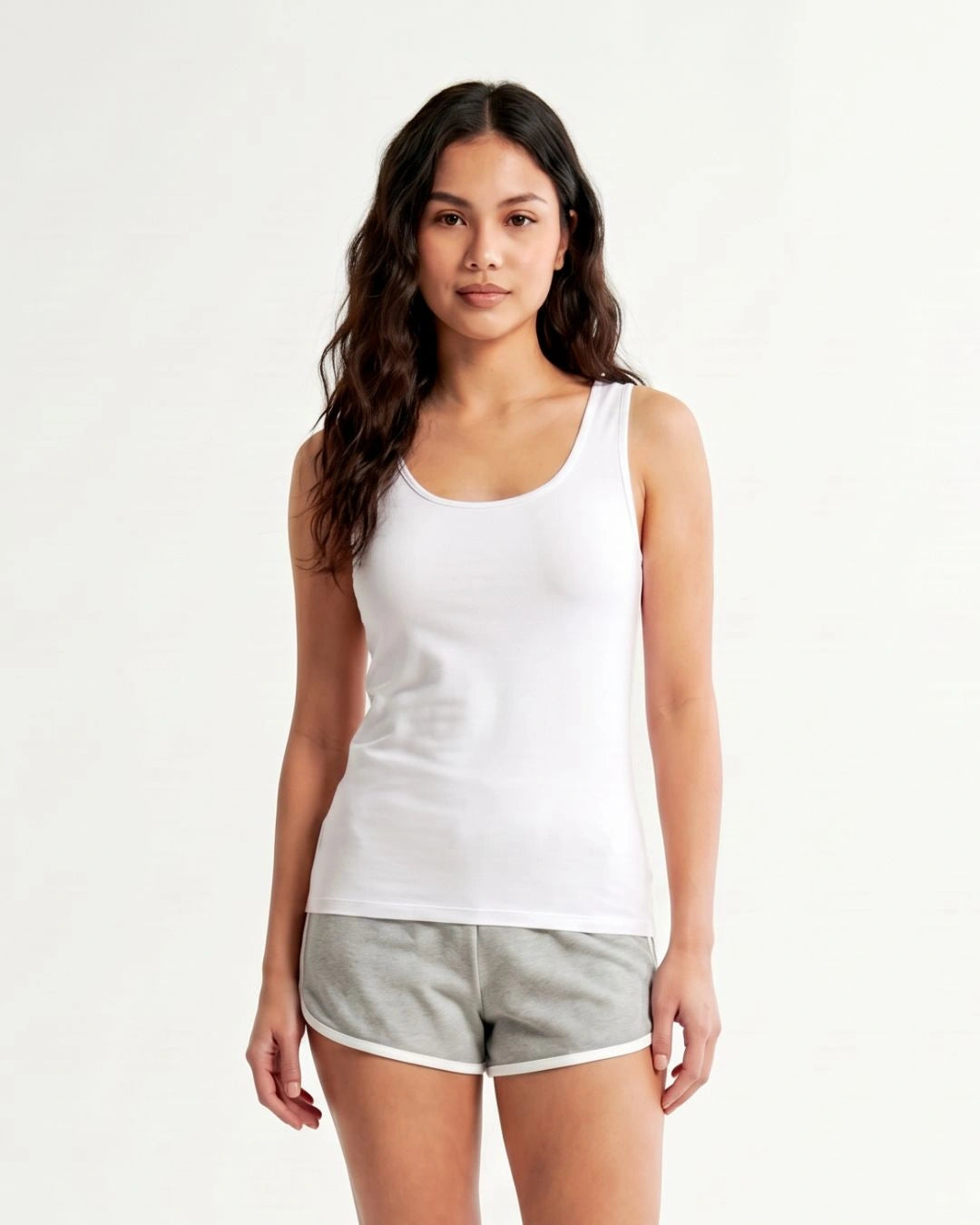 Soft Cotton Camisole - Wide Strap - White
