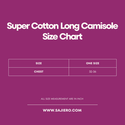 Sajiero Super Cotton Long Camisole for Women