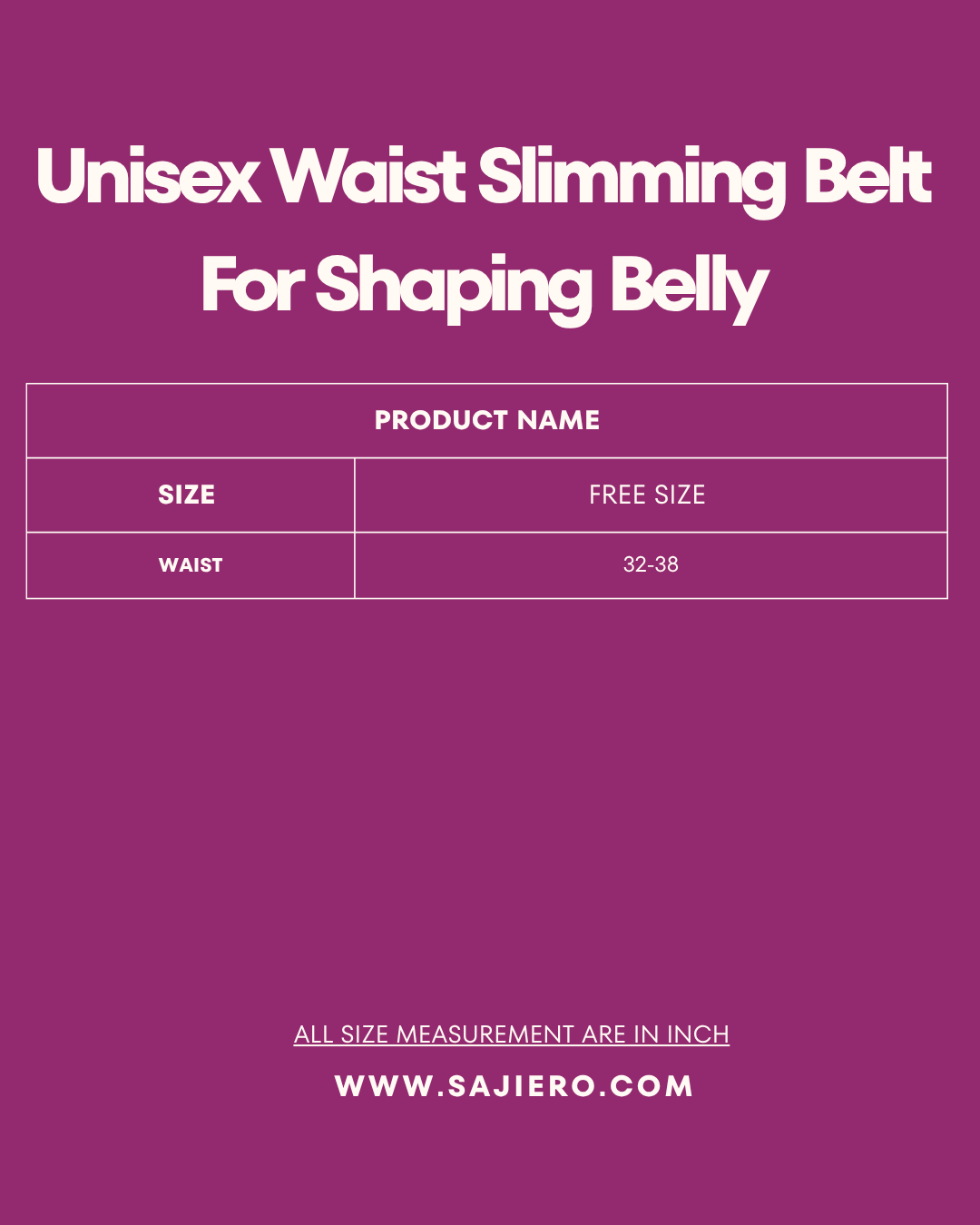 Unisex Waist Slimming Belt For Shaping Belly