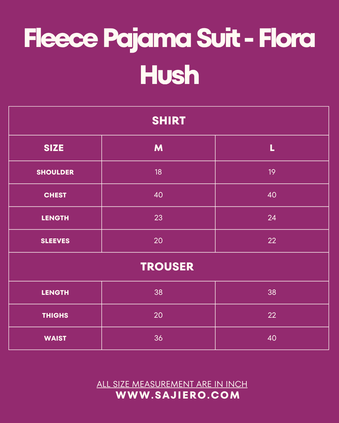 Fleece Pajama Suit - Flora Hush