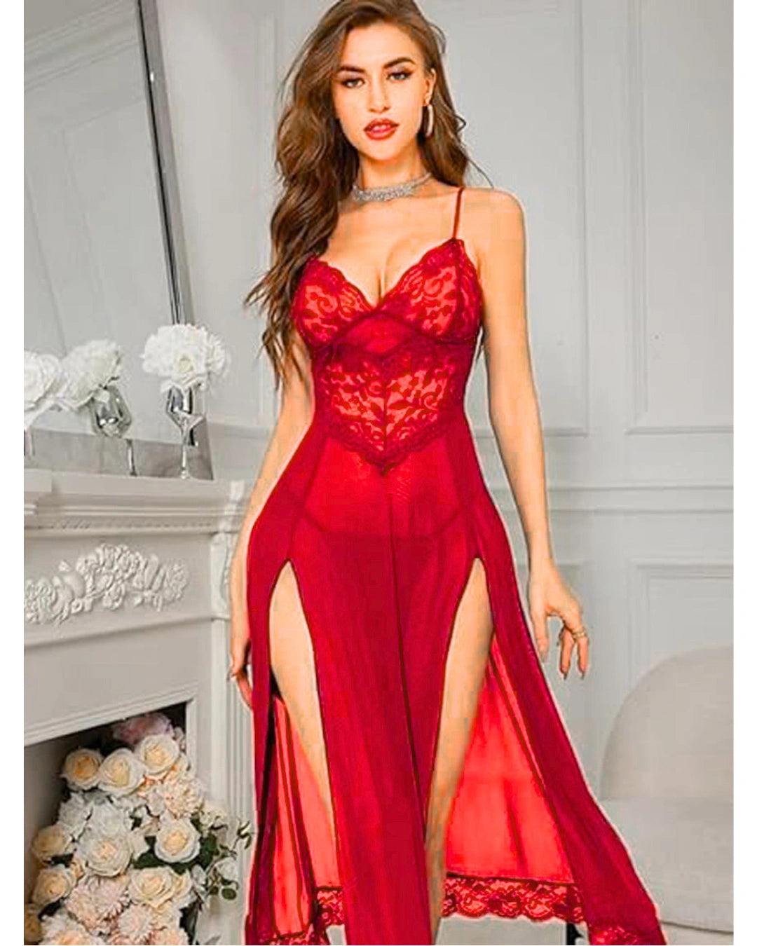 Babydoll Lingerie - Vantessa - Red