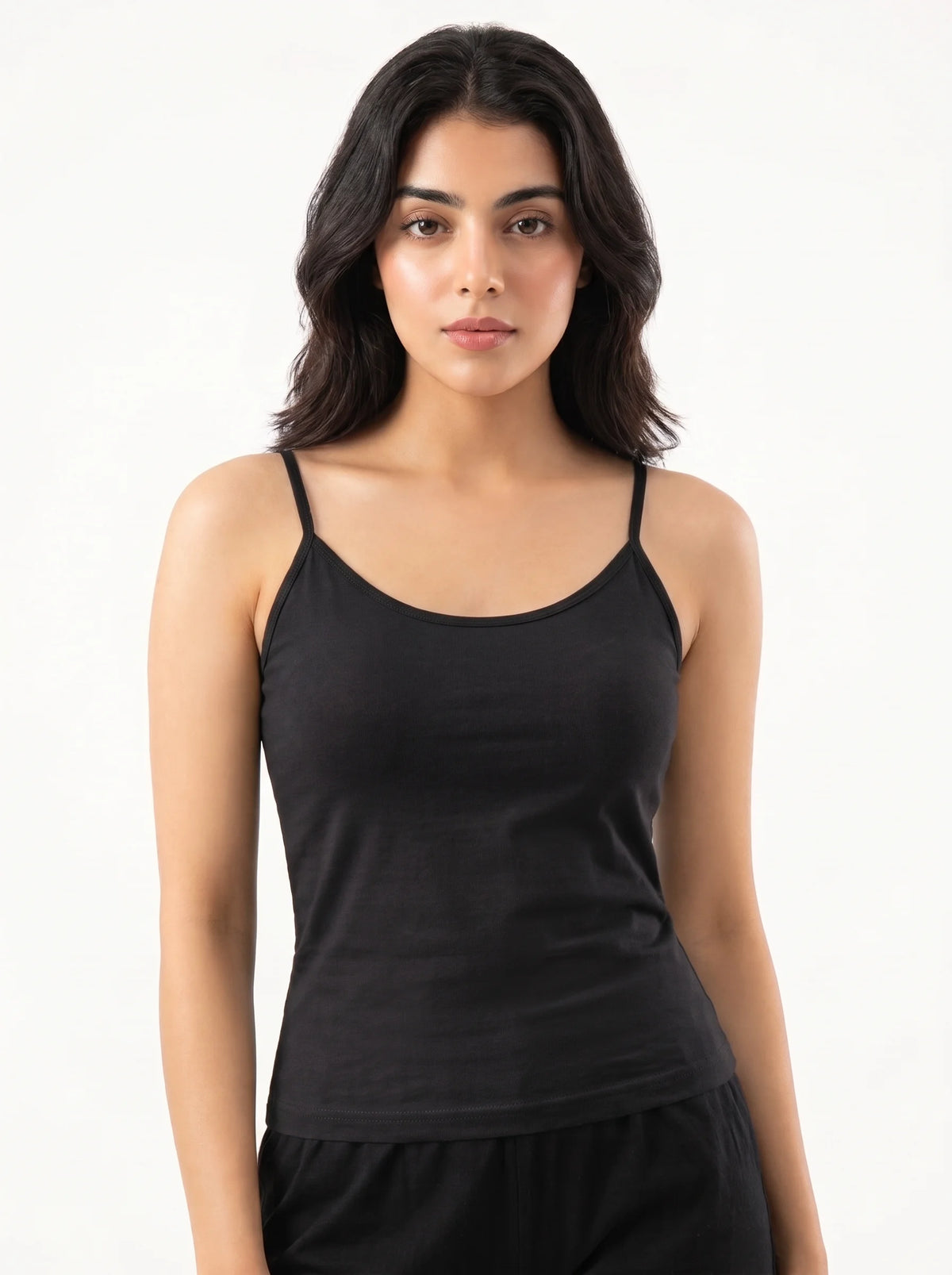 Soft Cotton Basic Camisole - Velina - Black