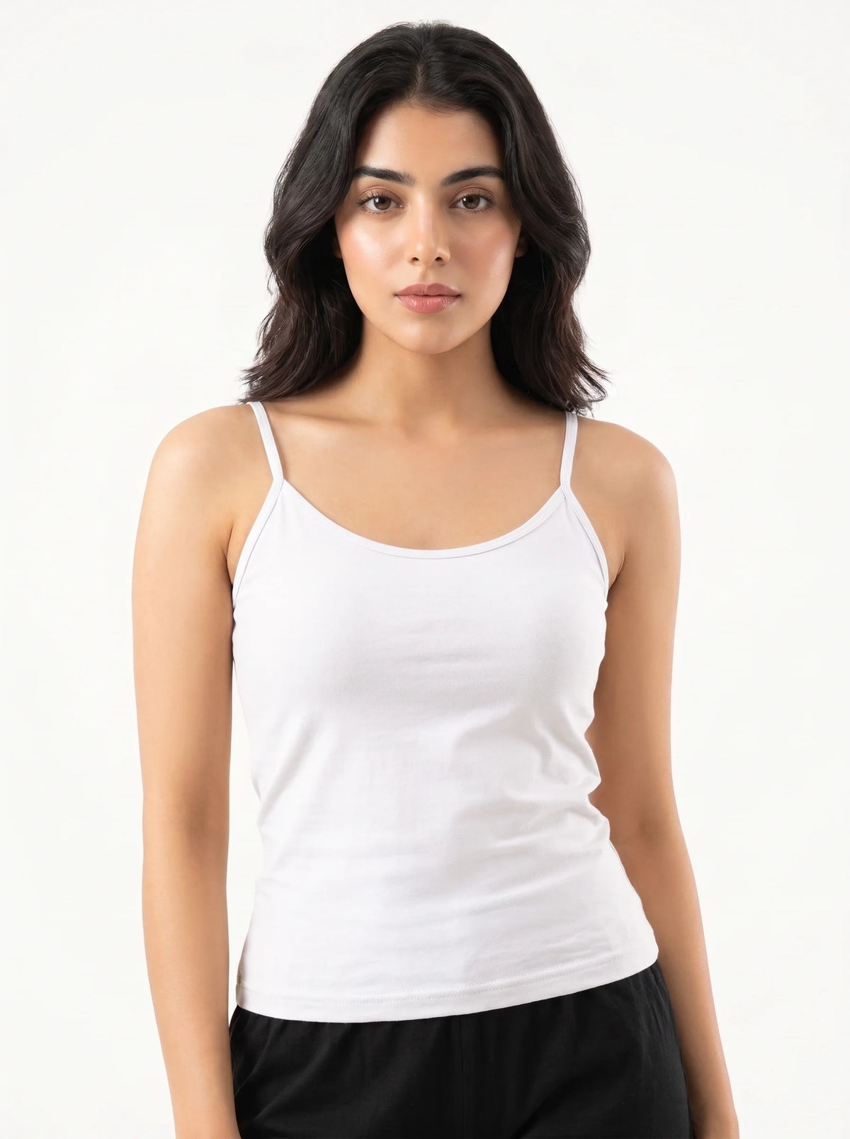 Soft Cotton Basic Camisole - Velina - White