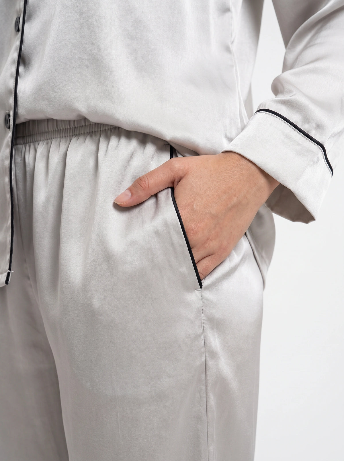 Velvet Silk PJ Set - Ivory