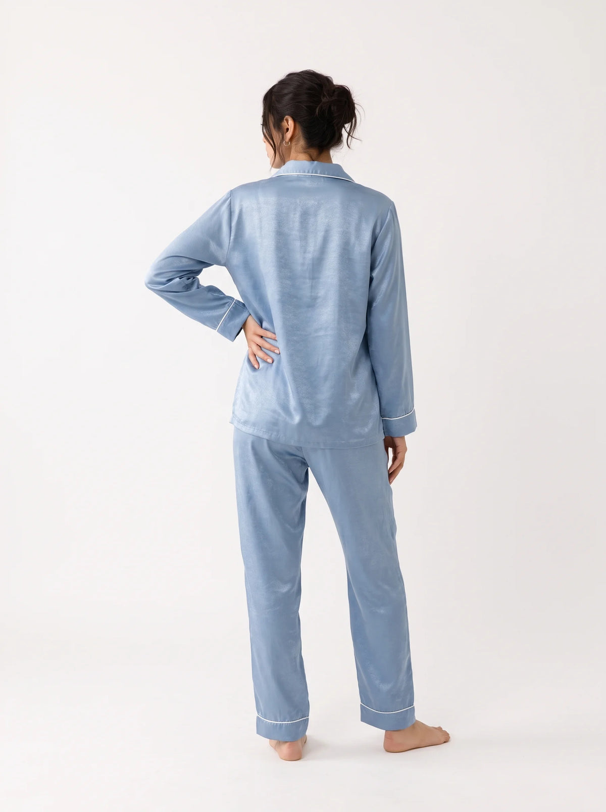 Velvet Silk PJ Set - Blue