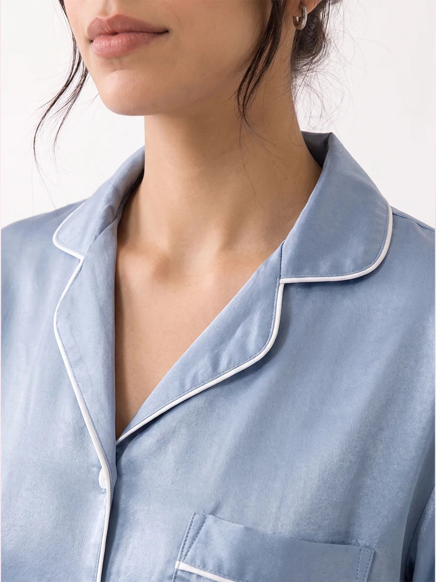 Velvet Silk PJ Set - Blue