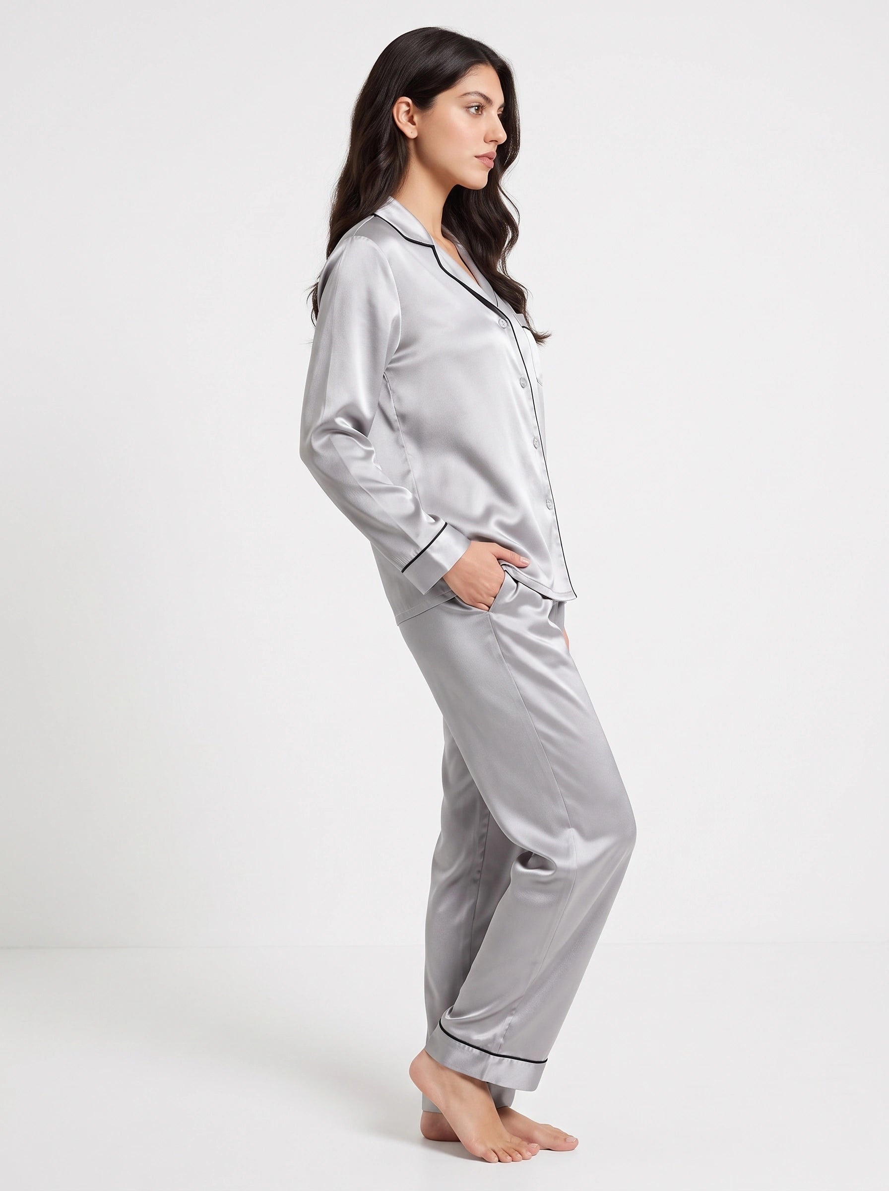 Velvet Silk PJ Set - Ivory