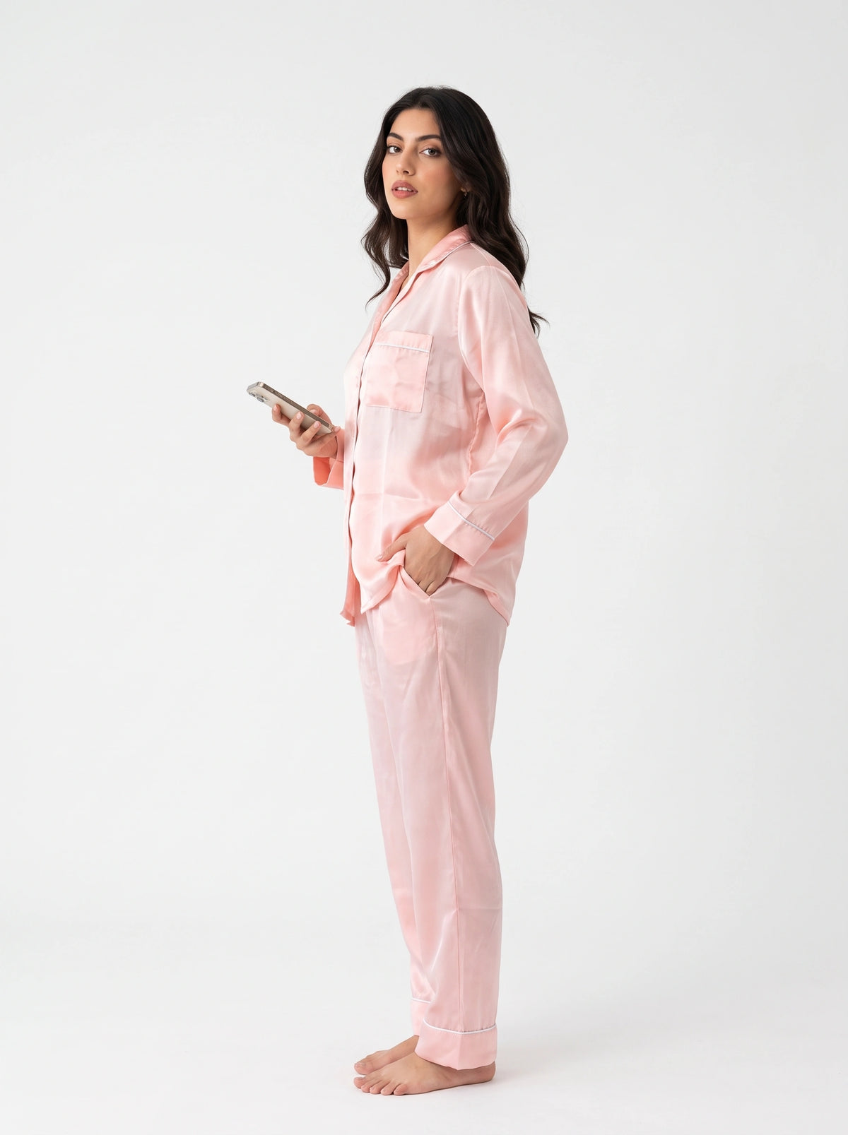 Velvet Silk PJ Set - Baby Pink