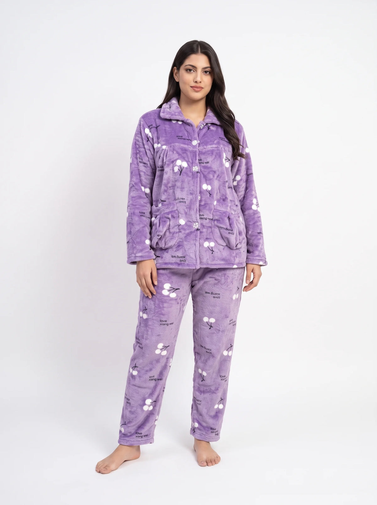 Fleece Pajama Suit - Violet Comfort
