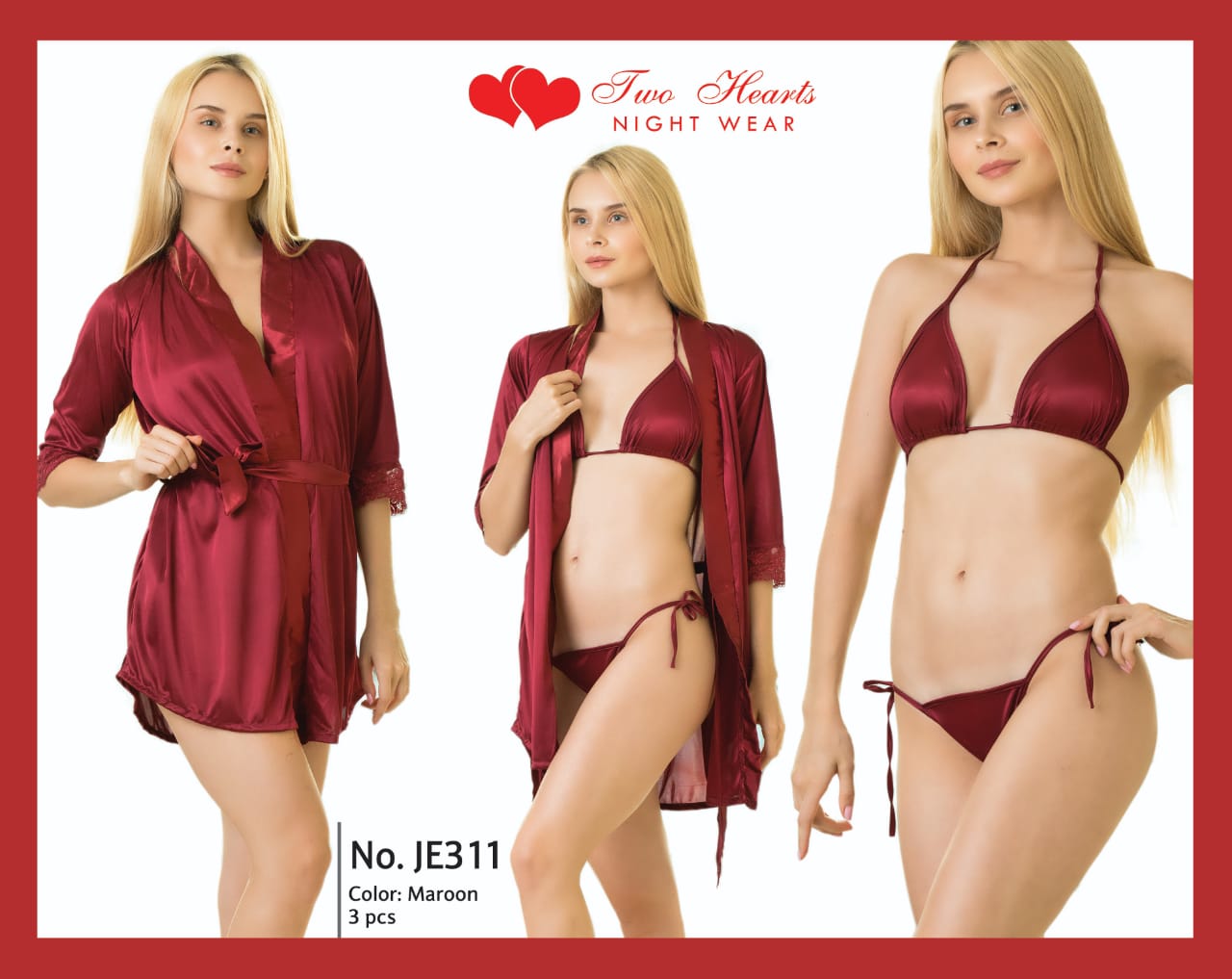 Allure - Silk Robe with Bra and Panty