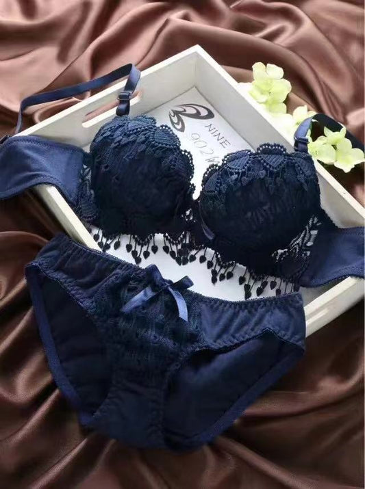 Floral Embroidery Bella Padded Bra and Panty Set