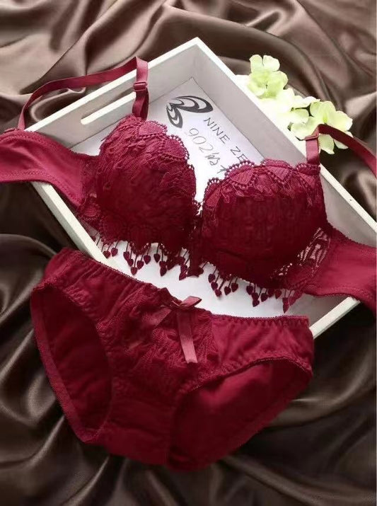 Floral Embroidery Bella Padded Bra and Panty Set