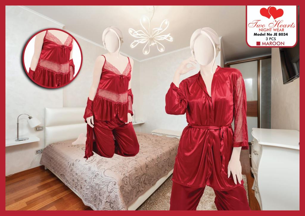 Ivo Maroon 100% Silk Pajama Suit