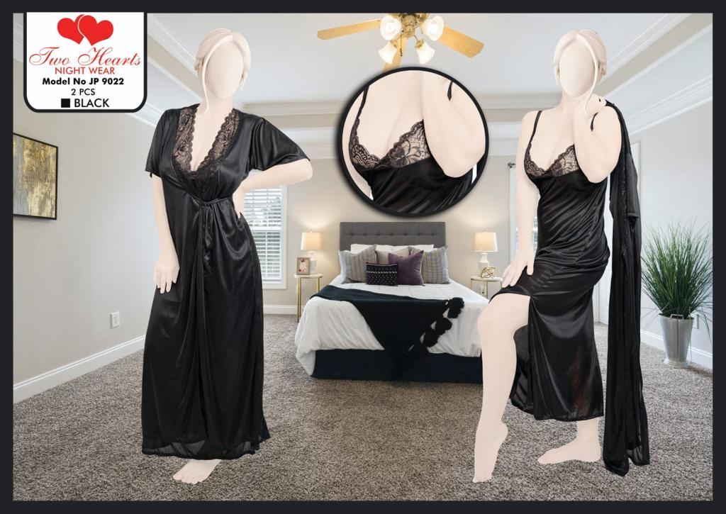 Cabot 100% Silk Long Gown & Inner
