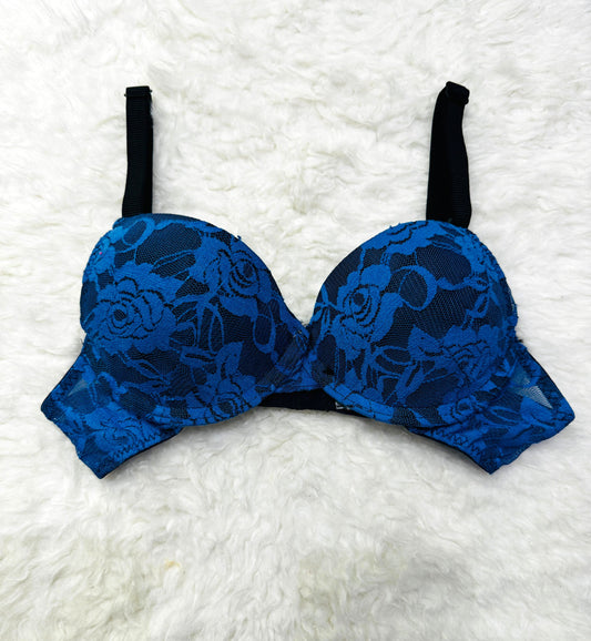 Spark Blue Floral Casual Padded Bra