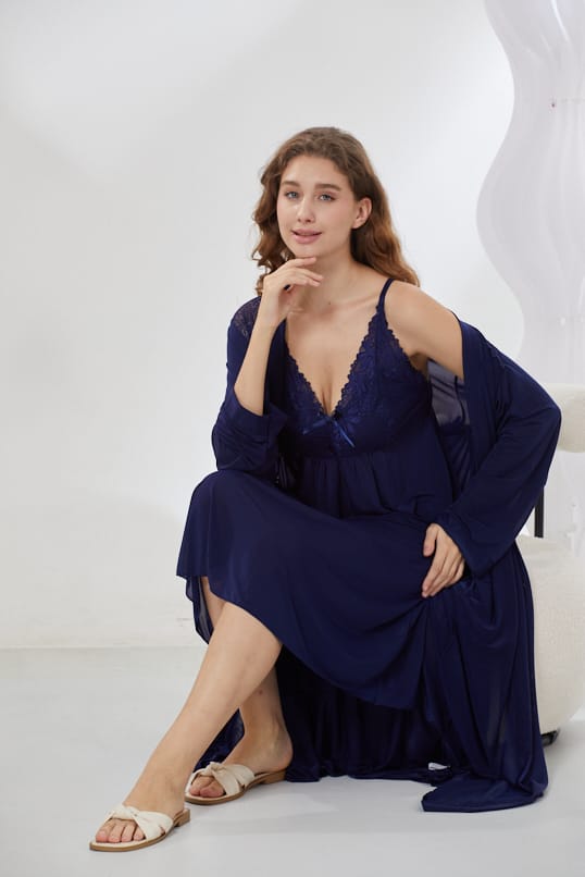 4-Piece Satin Nightwear Set - Rosvian Purple