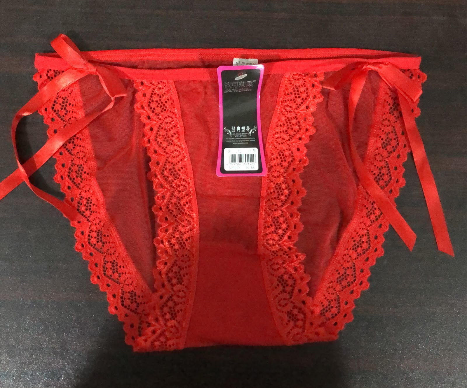 Bikini Panty - Bow Lace - Red