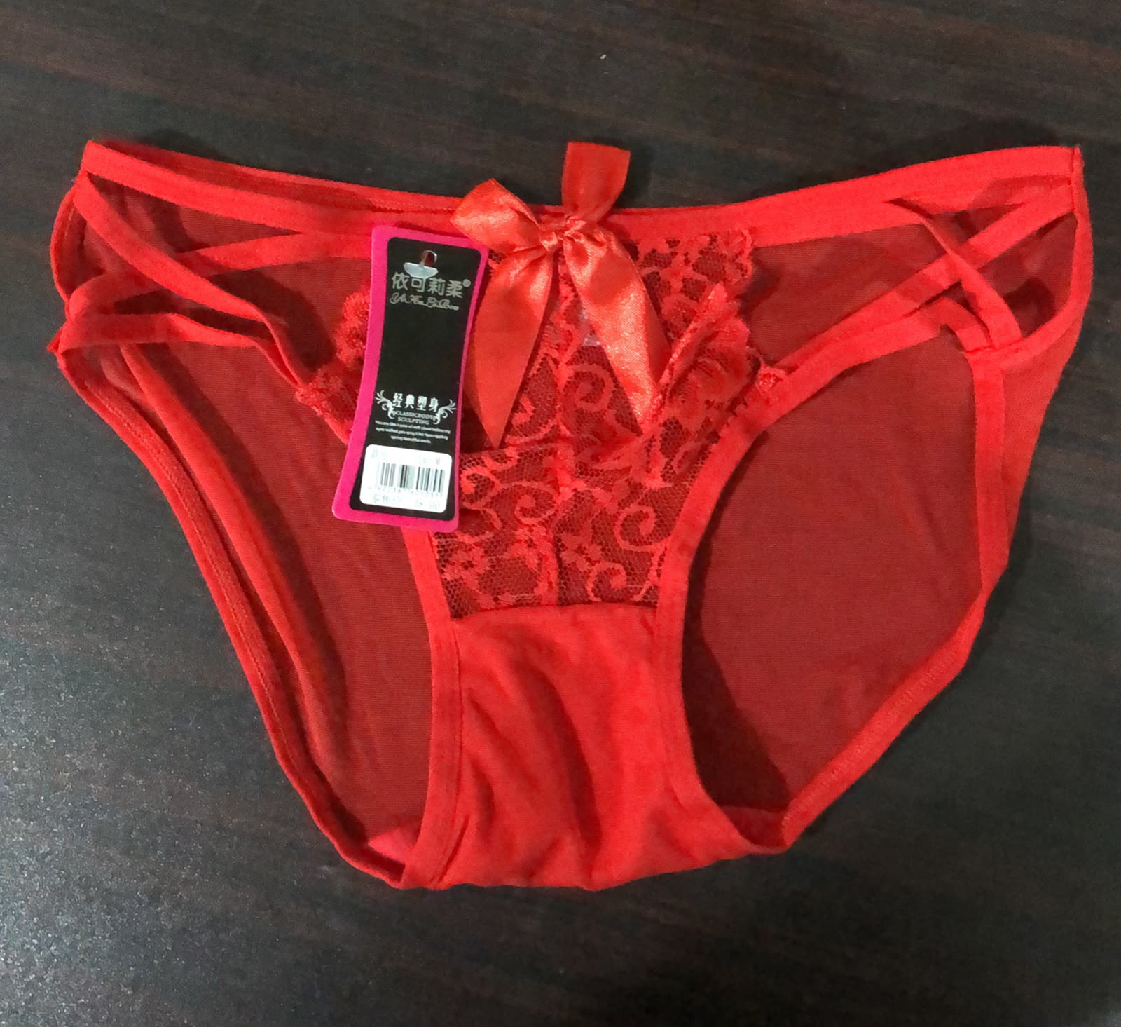 Brief Panty - Strappy Lace - Red