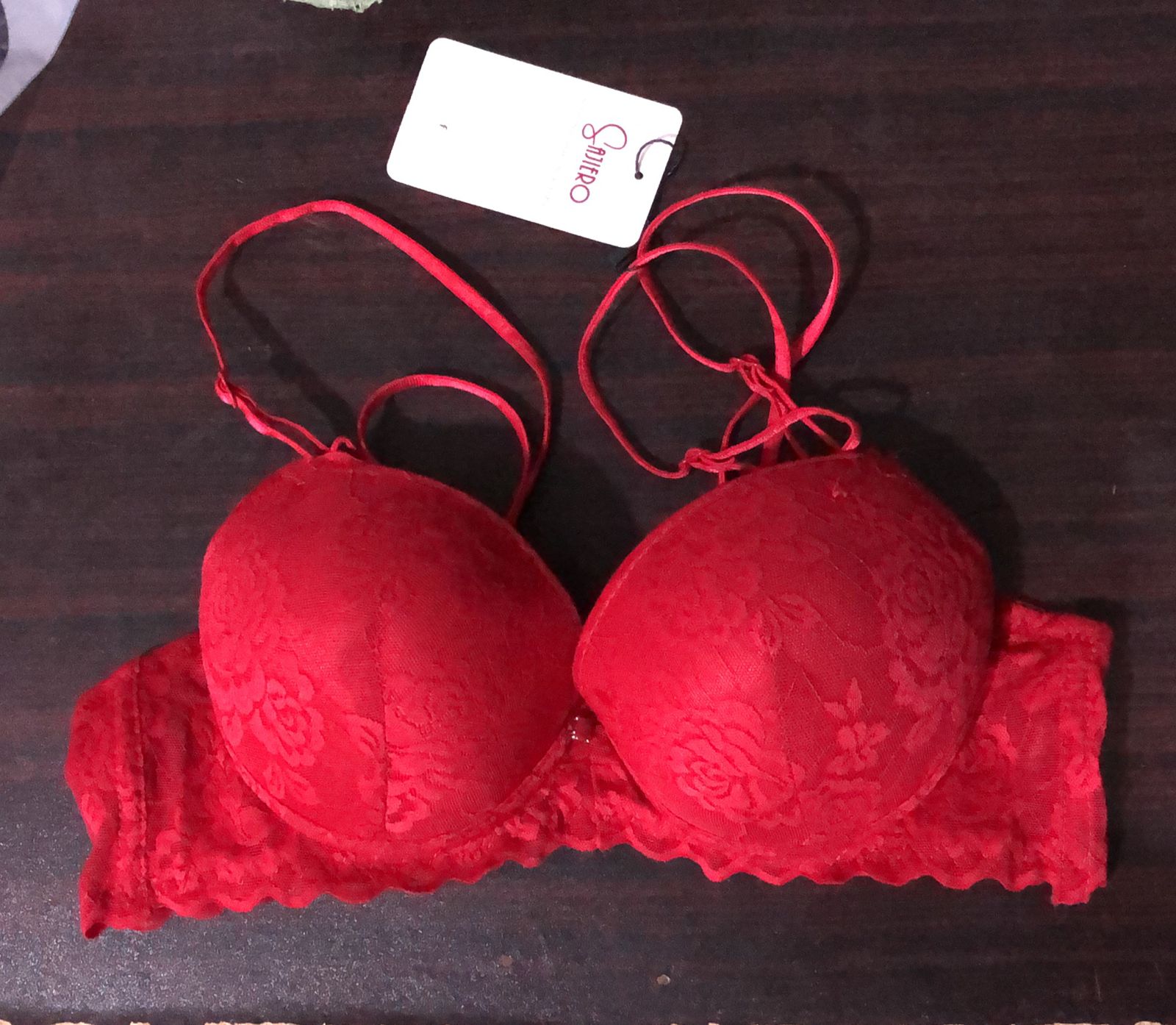Padded Push-up Bra - Rose - Black