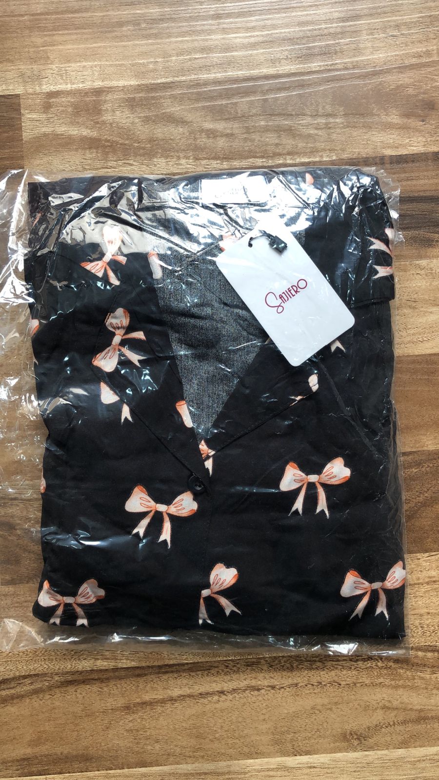 Linen PJ Set - Midnight Bow