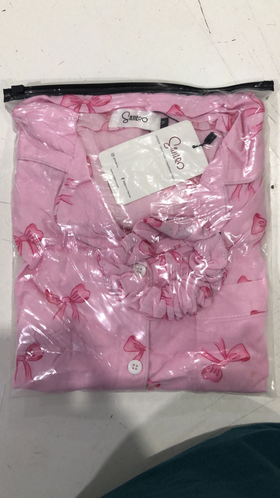 Linen PJ Set - Candy Bow