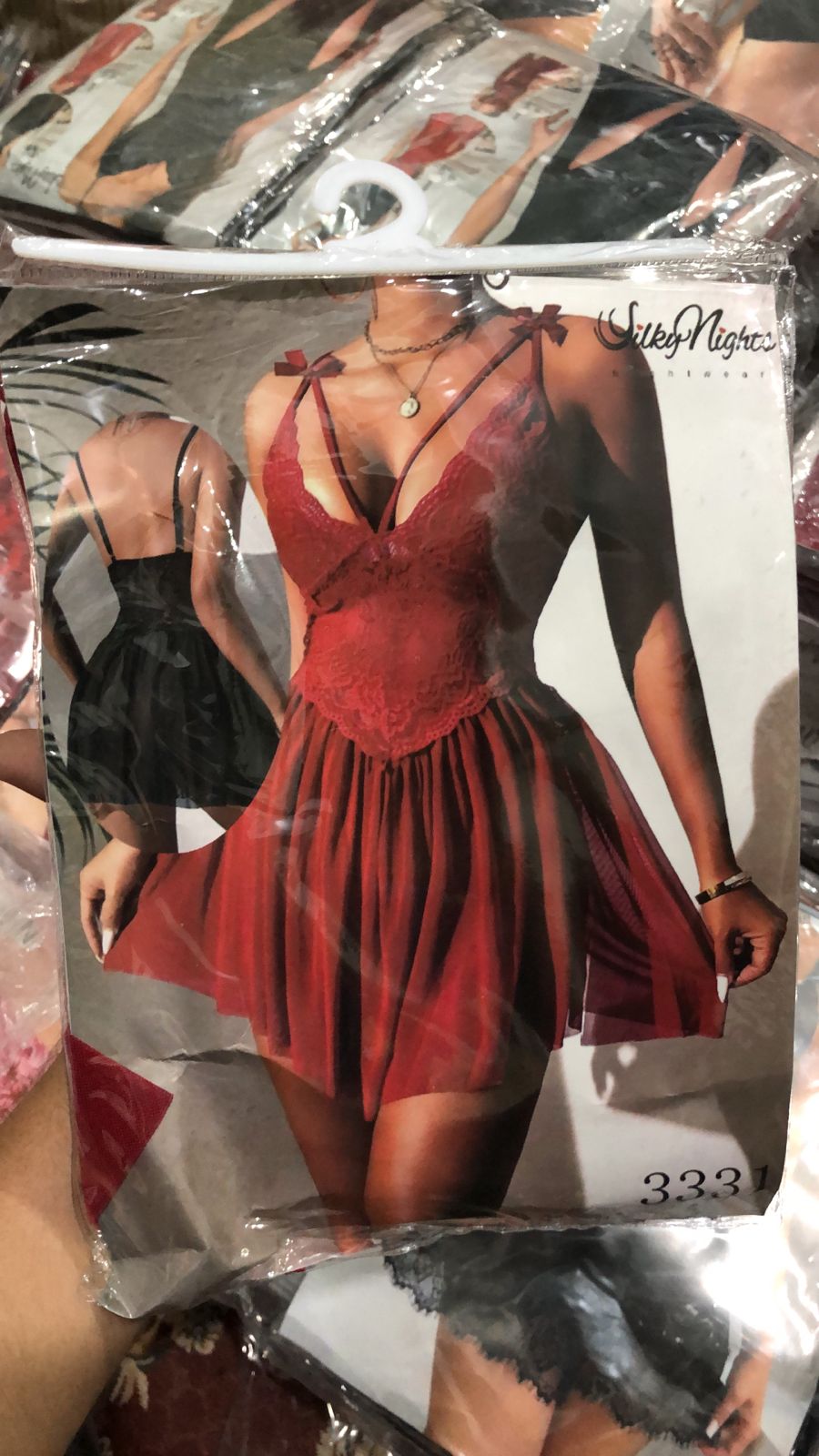 Babydoll Lingerie - Bowluv - Maroon