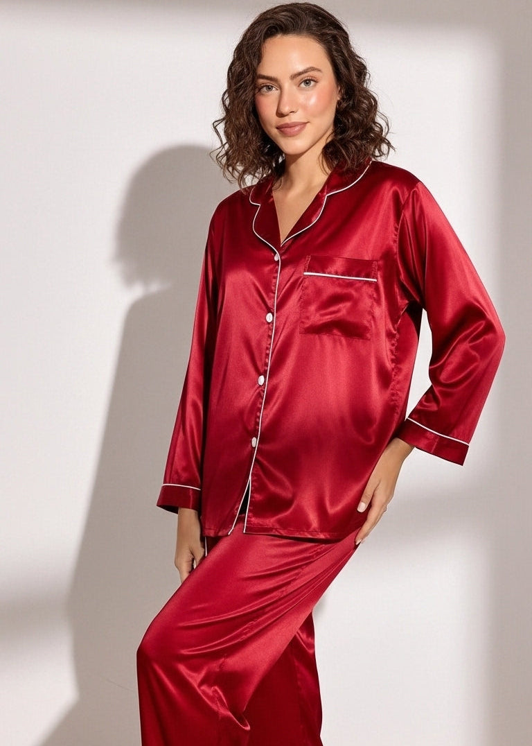 Milky 100% Silk Imported Pajama Suit
